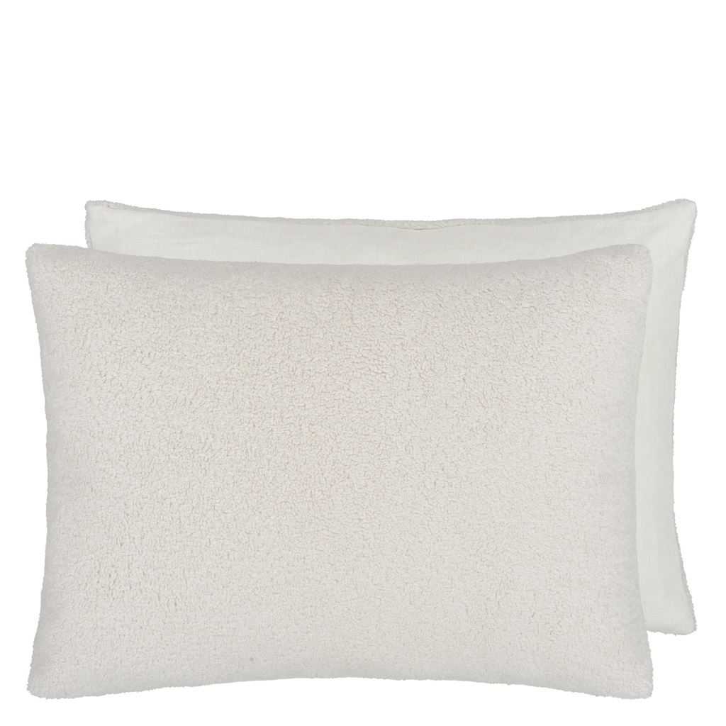 Polwarth Faux Fur Cushion By Designers Guild In Chalk White